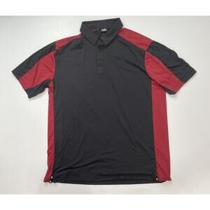 PXG Polo Shirt Men's Black Red Parsons Extreme Golf Casual Performance Medium